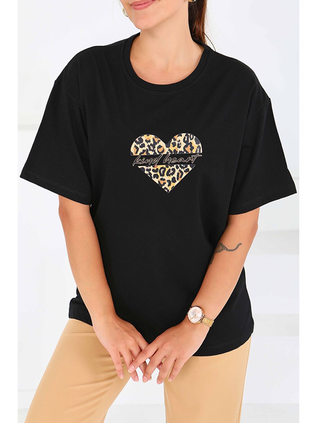 Baskılı Kısa Kollu T-Şhirt Siyah - 27546-2