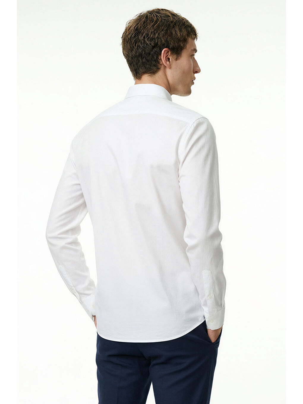 Erkek Lacivert Comfort Fit Rahat Kesim Yan Cepli Esnek Pantolon-3