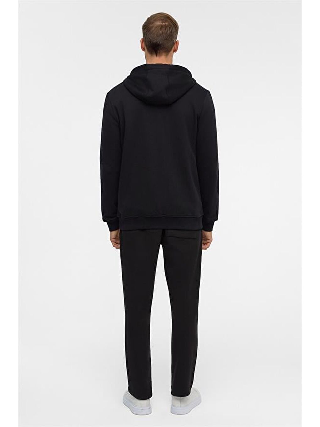 Siyah Regular Düz Bisiklet Yaka Sweatshirt-8