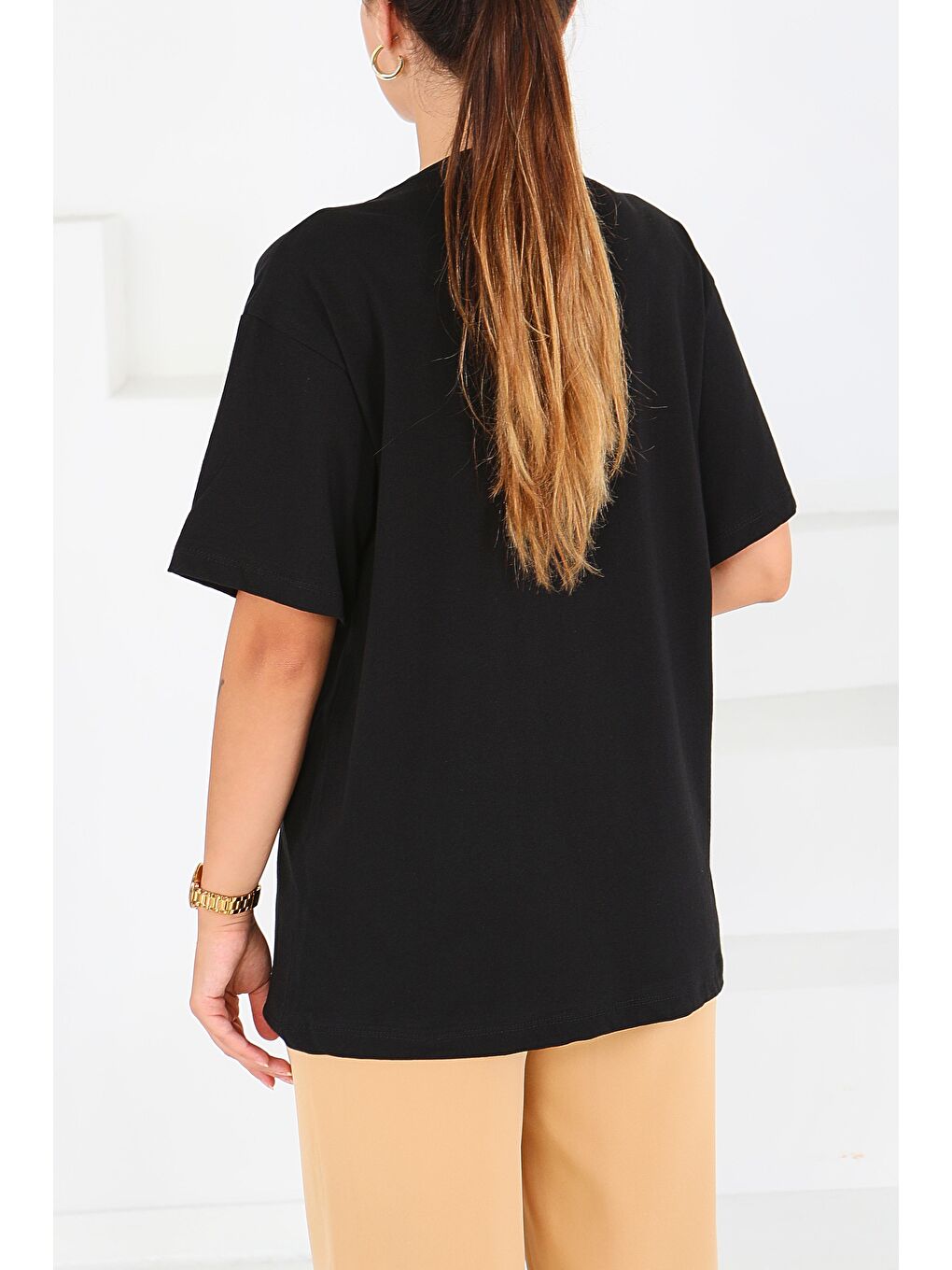 Baskılı Kısa Kollu T-Şhirt Siyah - 27546-3