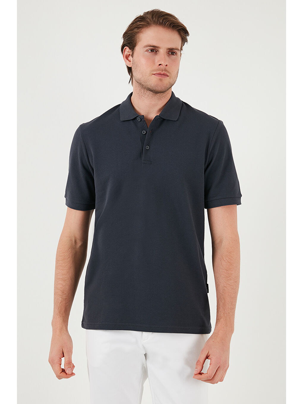 Siyah Pamuklu Regular Fit Düğmeli Polo Yaka 3'lü Paket %100 Pamuk Tişört 5902127S3-3