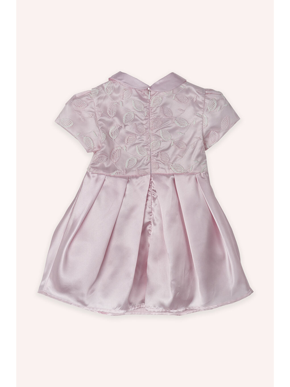 Kız Çocuk Saten Elbise Ekru-1