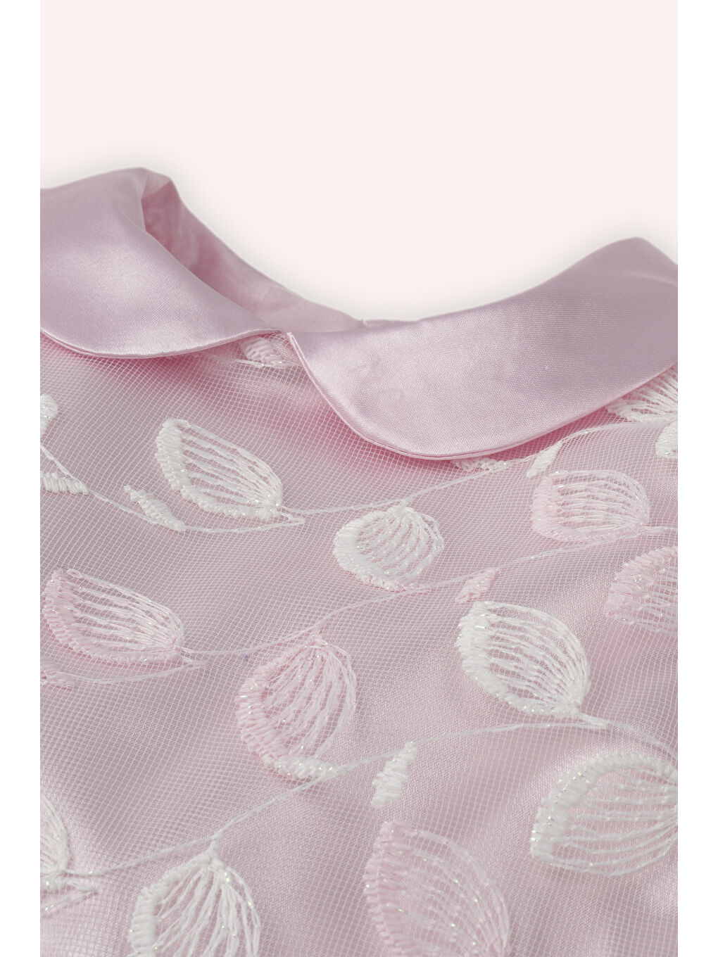 Kız Çocuk Saten Elbise Ekru-5