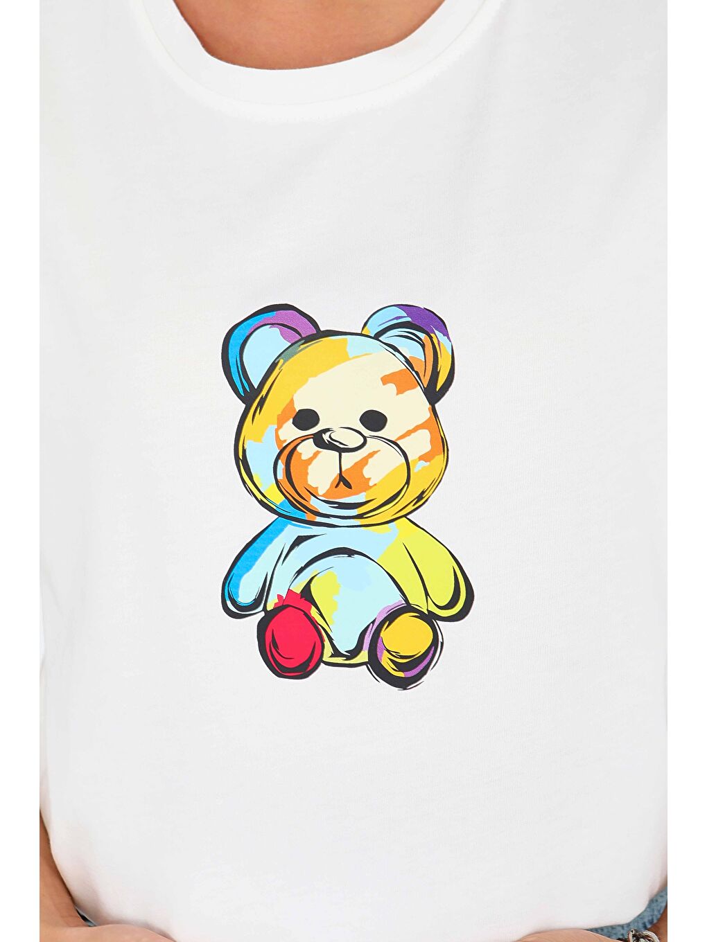 Baskılı Kısa Kollu T-Şhirt Beyaz - 27545-3