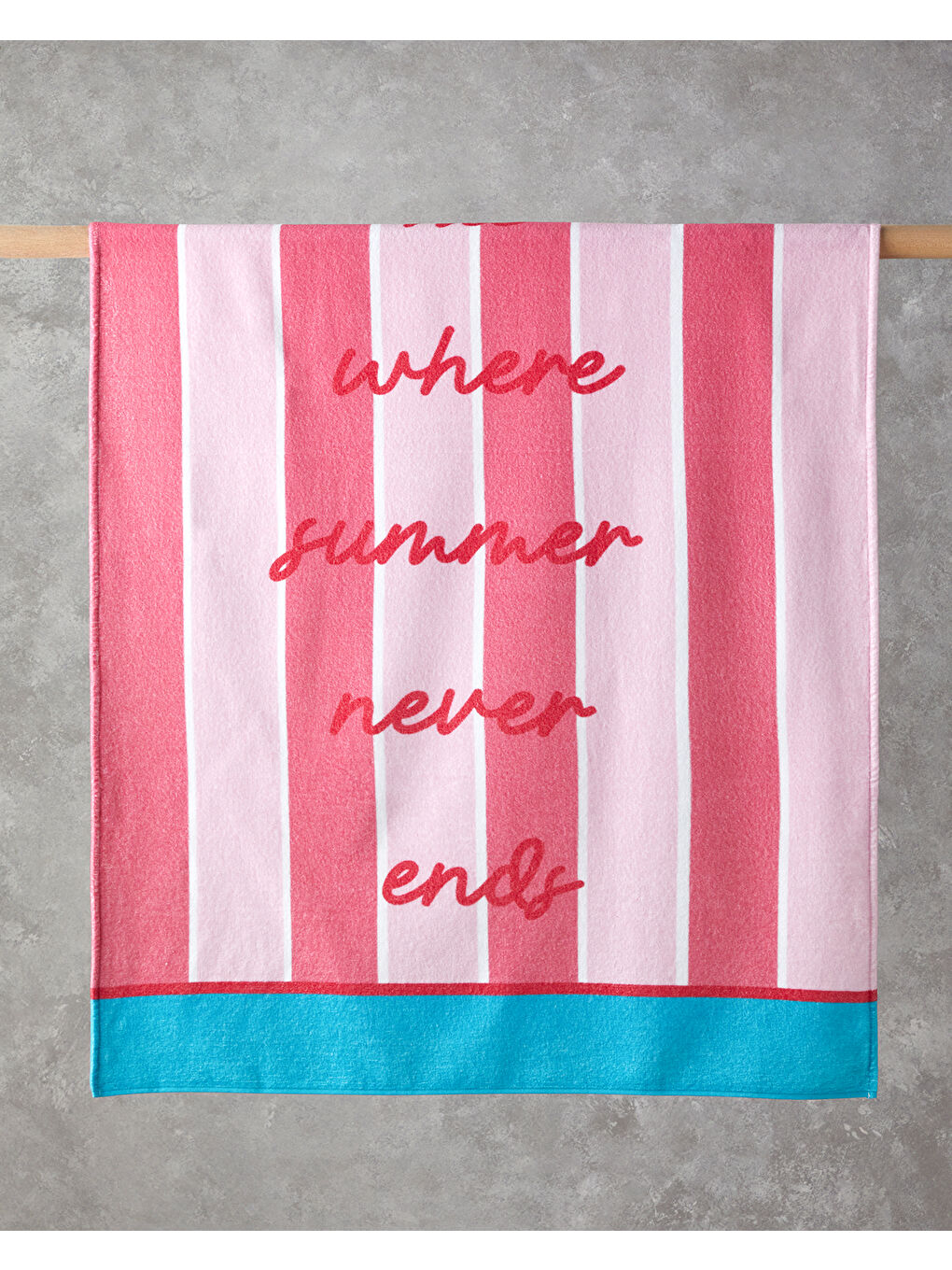 Funny Stripe Pamuklu Baskılı Plaj Havlusu 90x150 cm Pembe