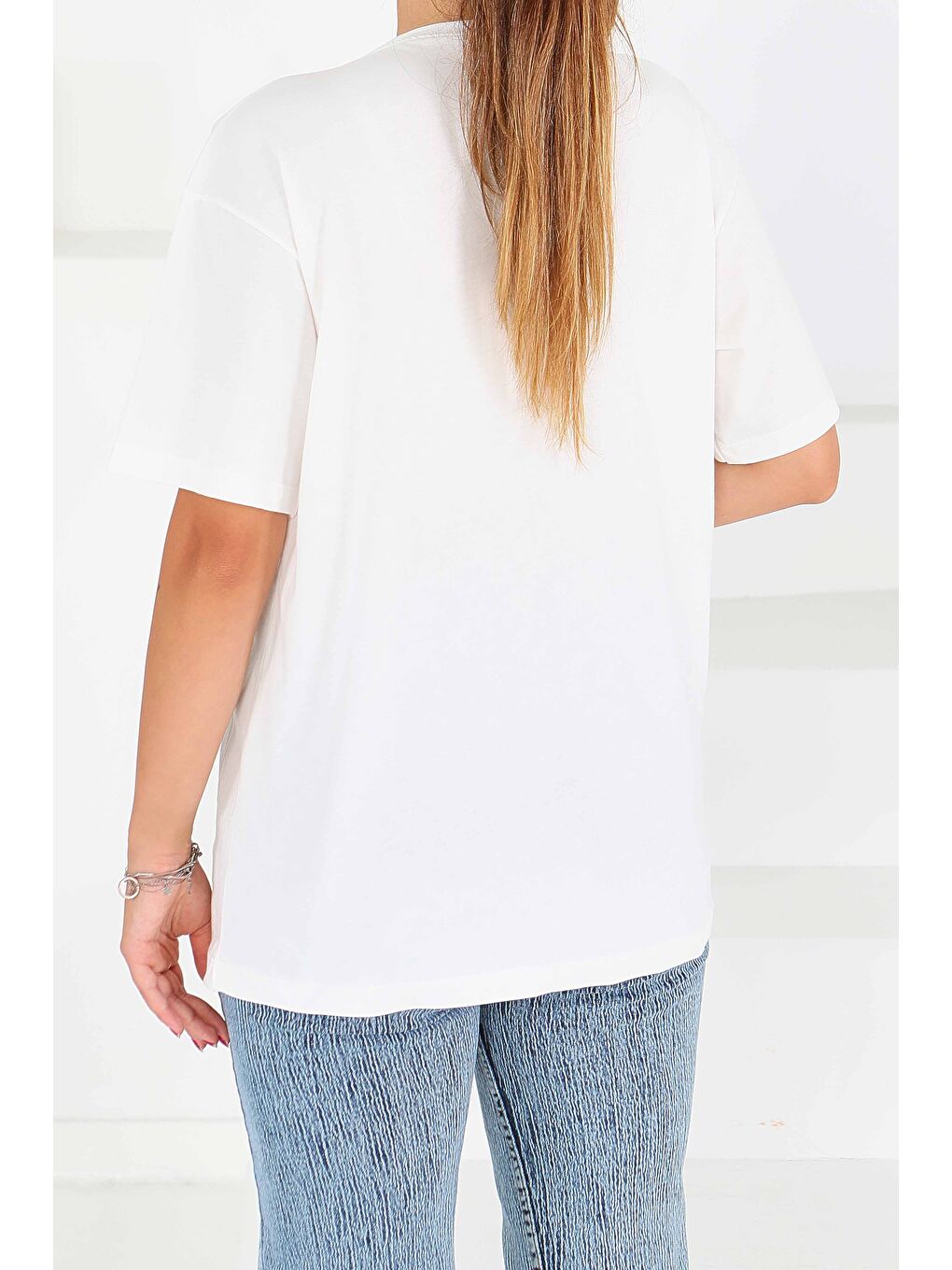 Baskılı Kısa Kollu T-Şhirt Beyaz - 27545-4