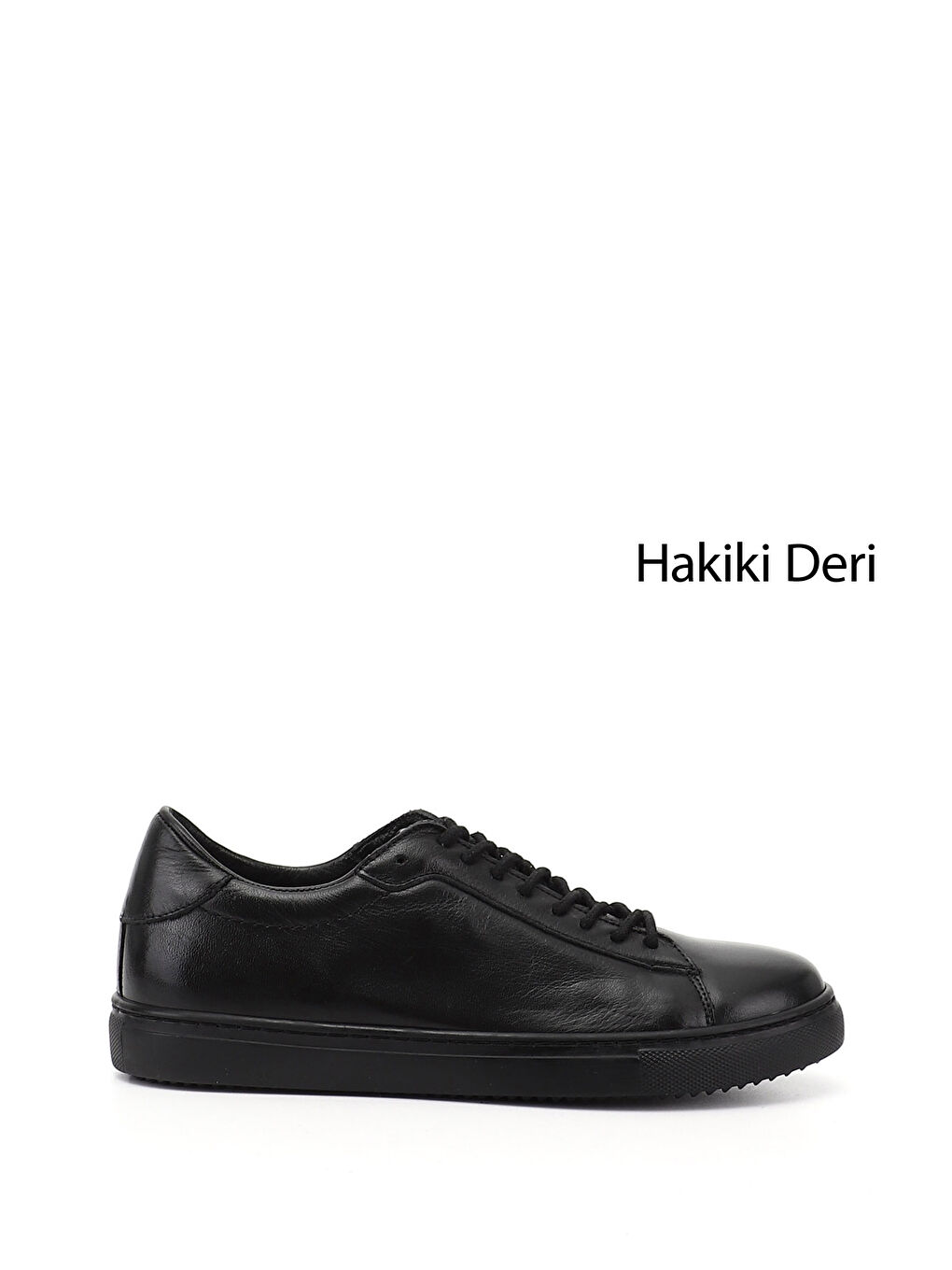 Siyah Kadın SİYAH Bağcıklı Termo Taban Hakiki Deri Sneaker
