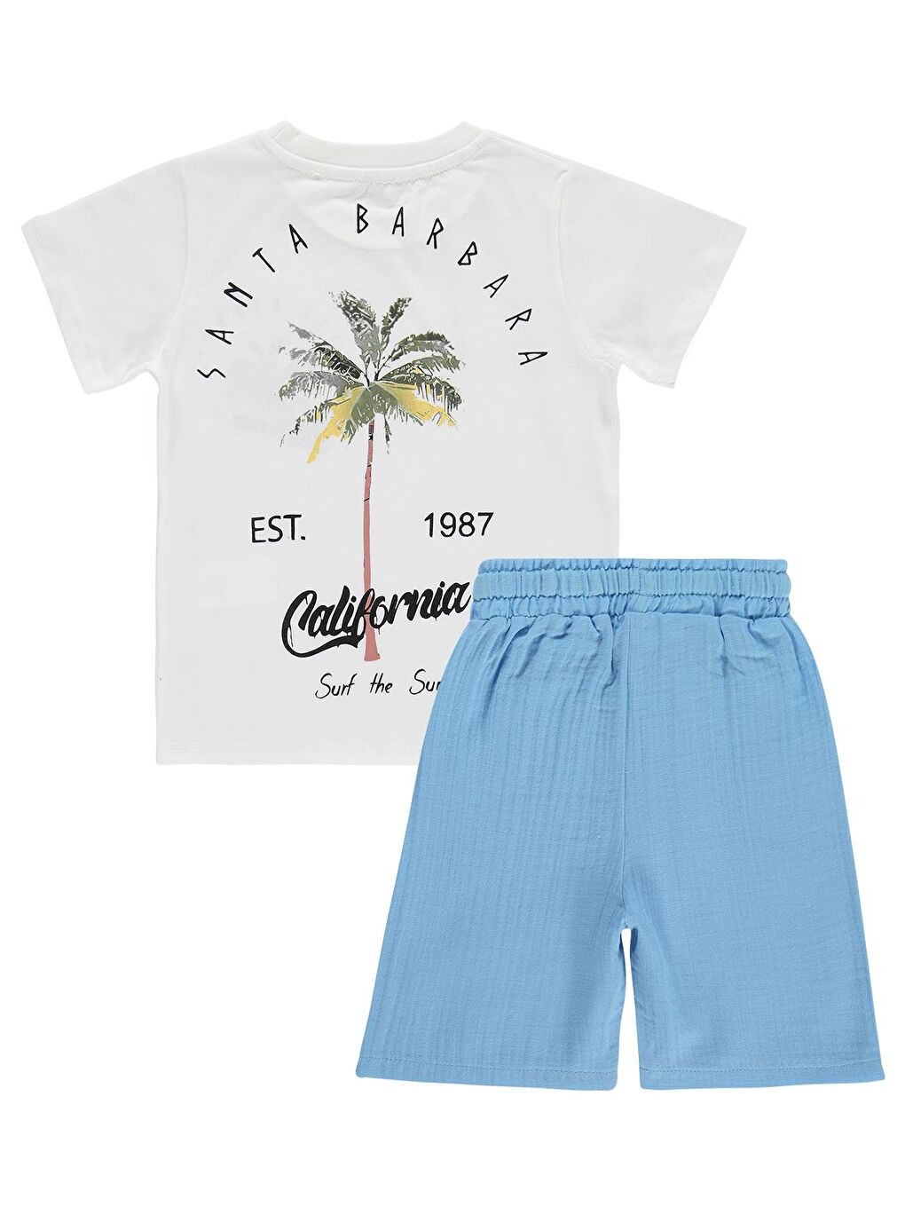 Boys California Palmiye Baskılı 2-5 Yaş Takım - Ekru-2