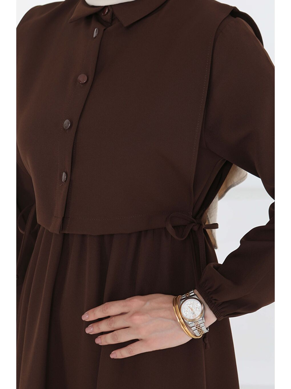 Kahverengi İkili Elbise Takım Kahve - 27184-5