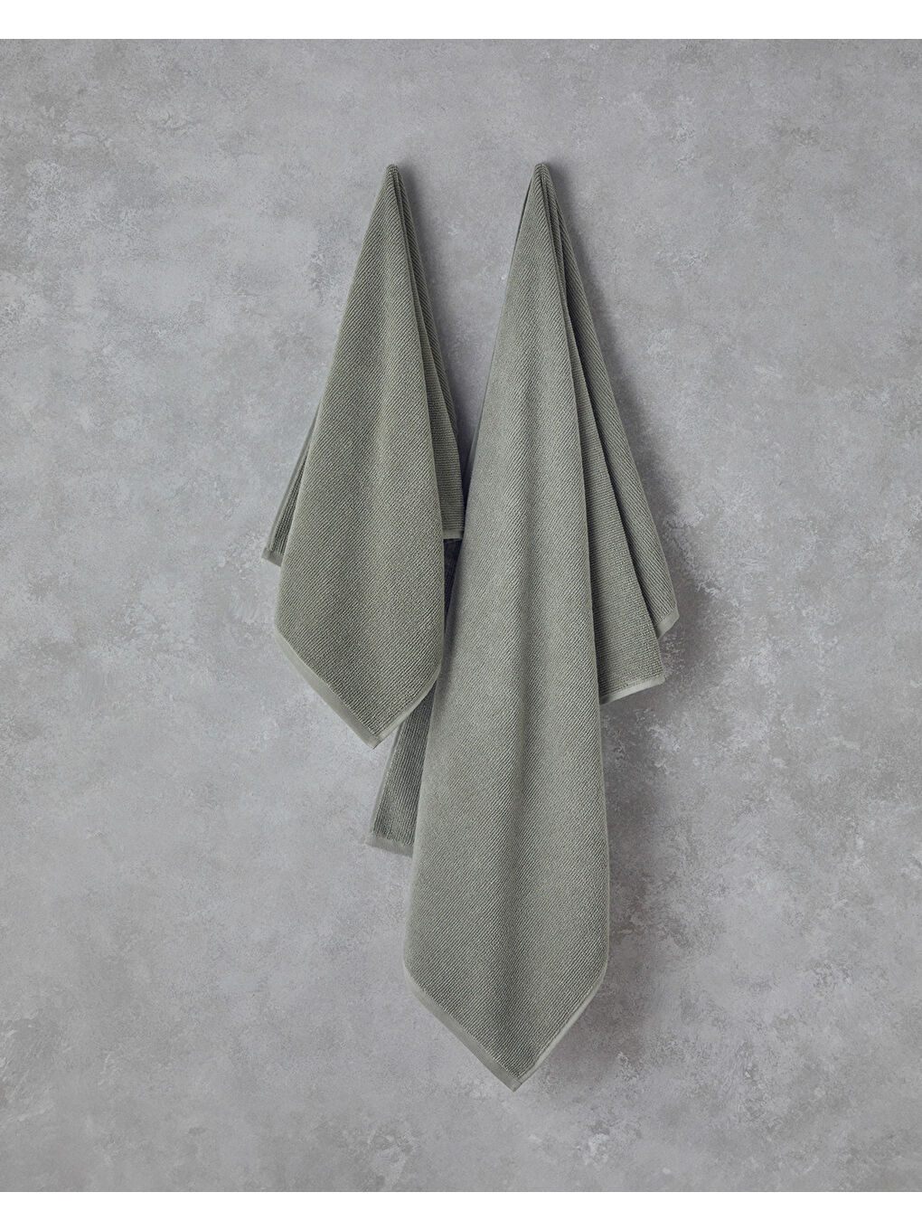 Yeşil Fluffy Pamuk Plus Pamuklu Banyo Havlusu 70x140 cm Sage-2