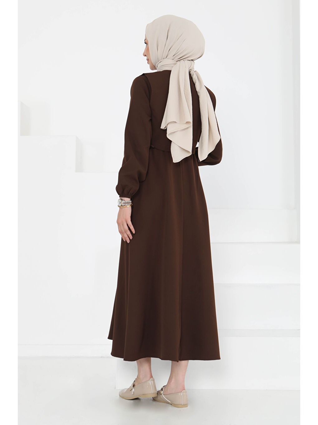 Kahverengi İkili Elbise Takım Kahve - 27184-6