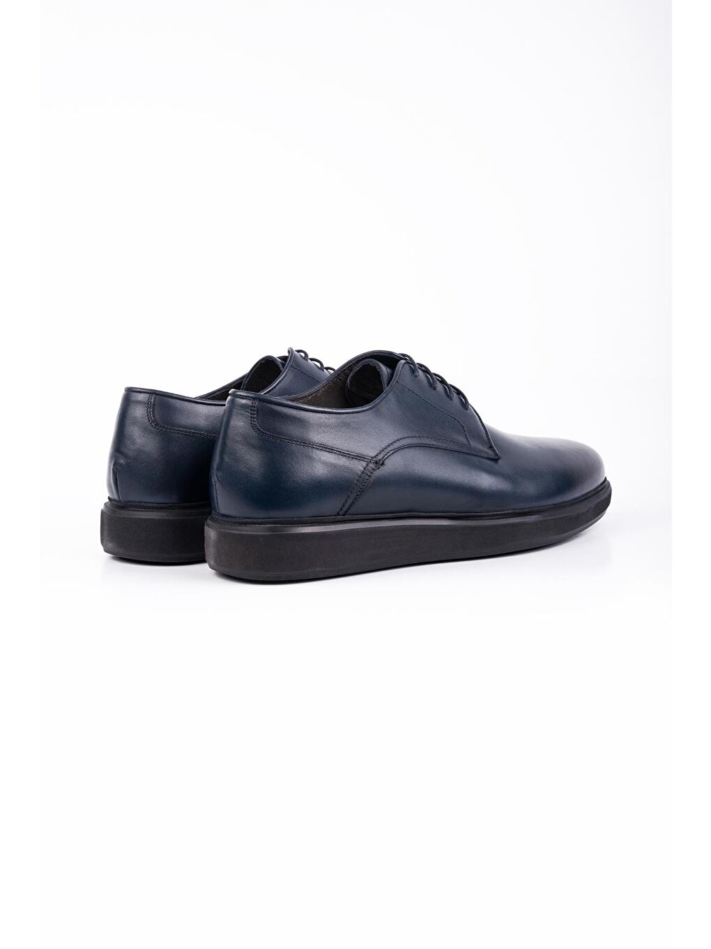 Koyu Lacivert %100 Deri Antik Bağcıklı Classic Ayakkabı 1033245150-3