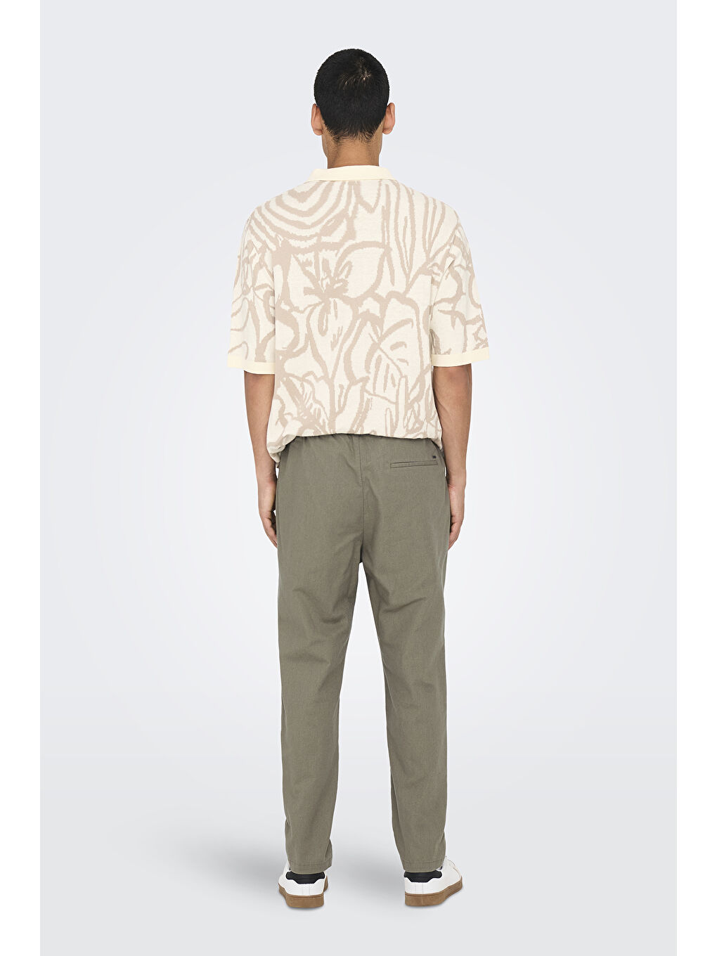 Bej Onslinus Keten ve Pamuk Karışımlı Tapered Fit Daralan Paça Erkek Pantolon 22024966-2