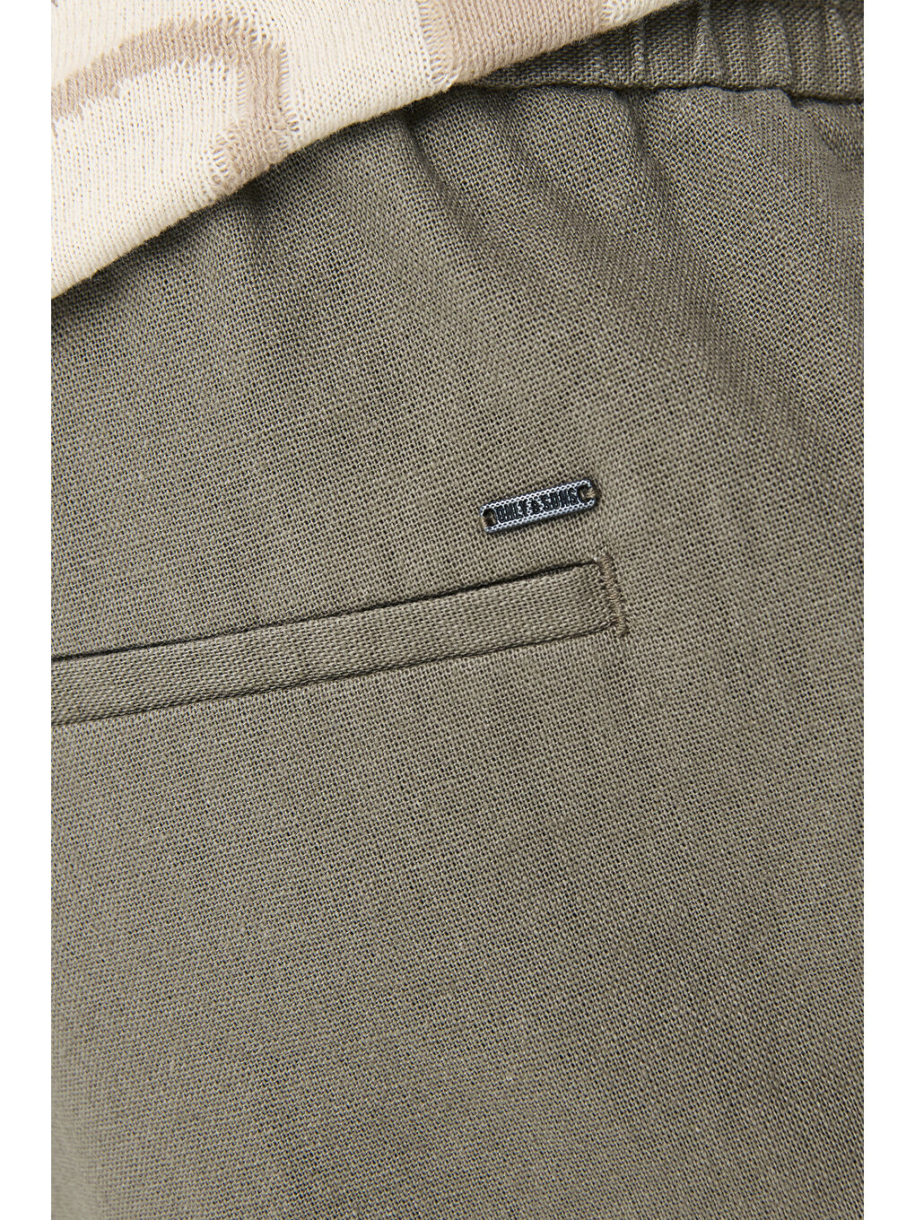 Bej Onslinus Keten ve Pamuk Karışımlı Tapered Fit Daralan Paça Erkek Pantolon 22024966-3