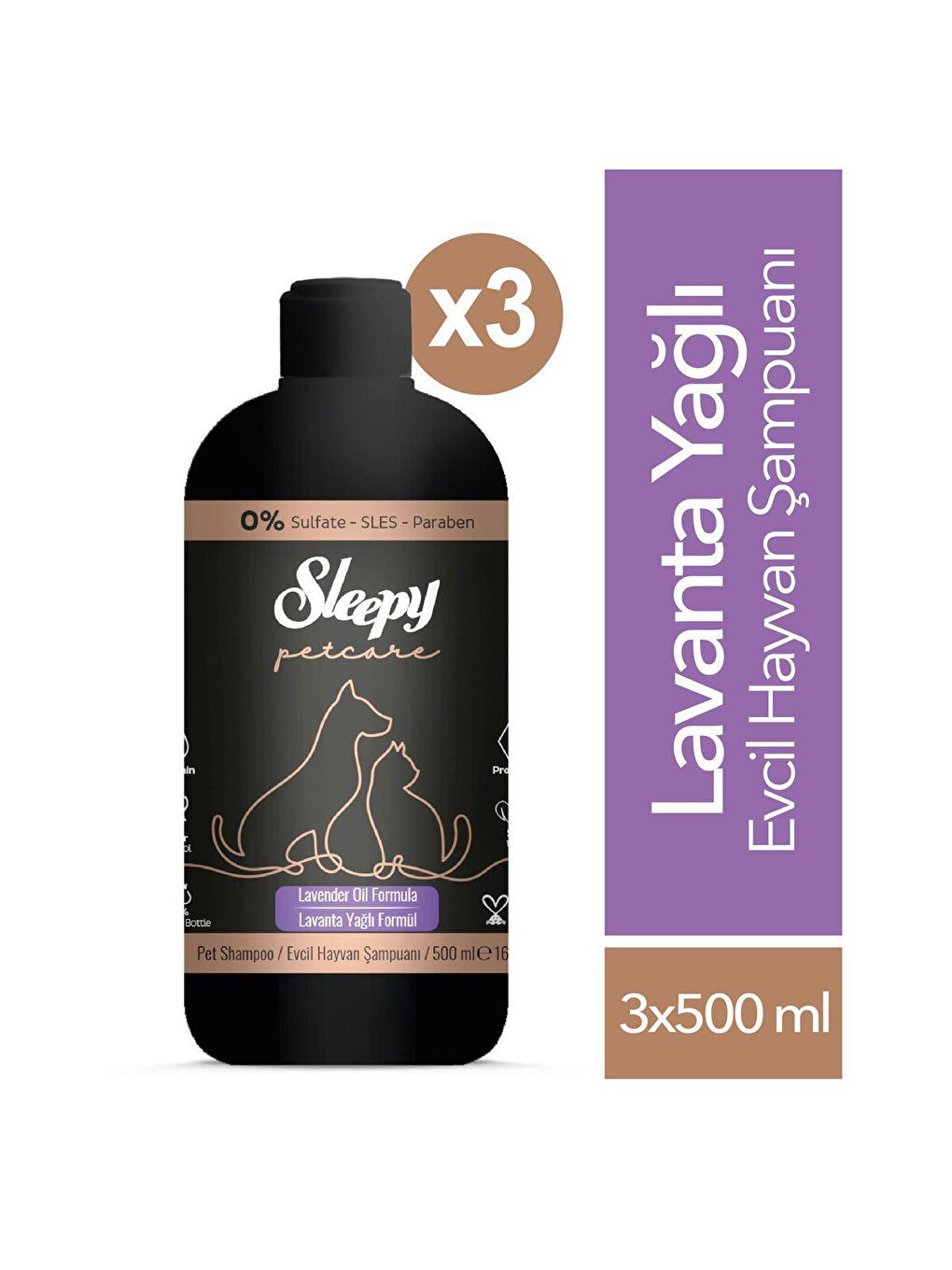 Sleepy Beyaz Lavanta Yağlı Evcil Hayvan Şampuanı 3x500 ml