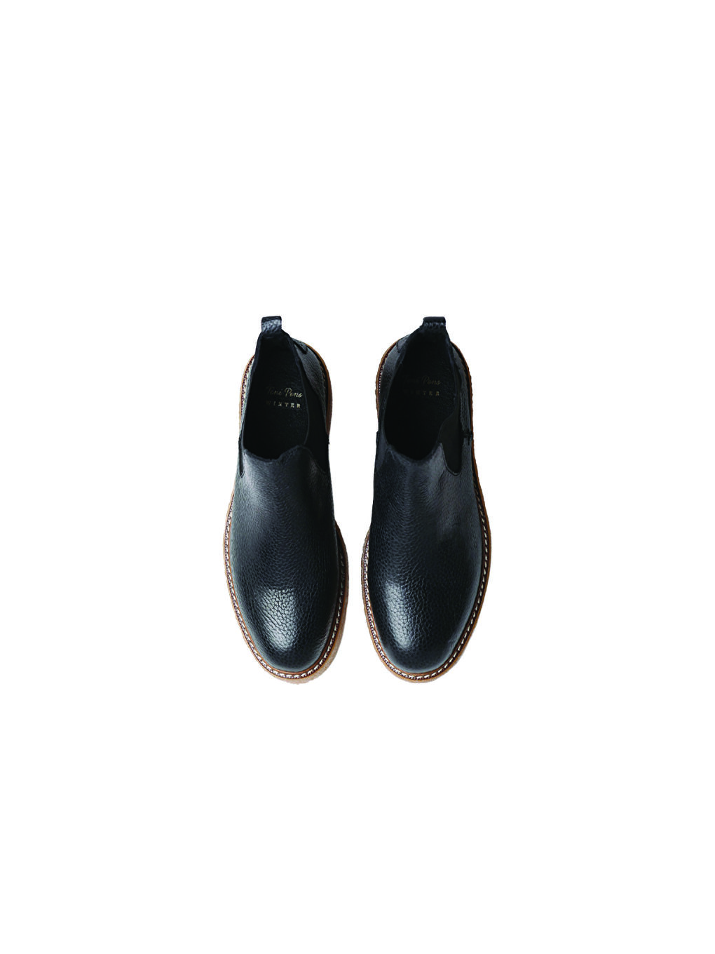 Siyah Kadın Bot NANTES-PO LEATHER ANKLE BOOT WITH SIDE ELASTICS-2