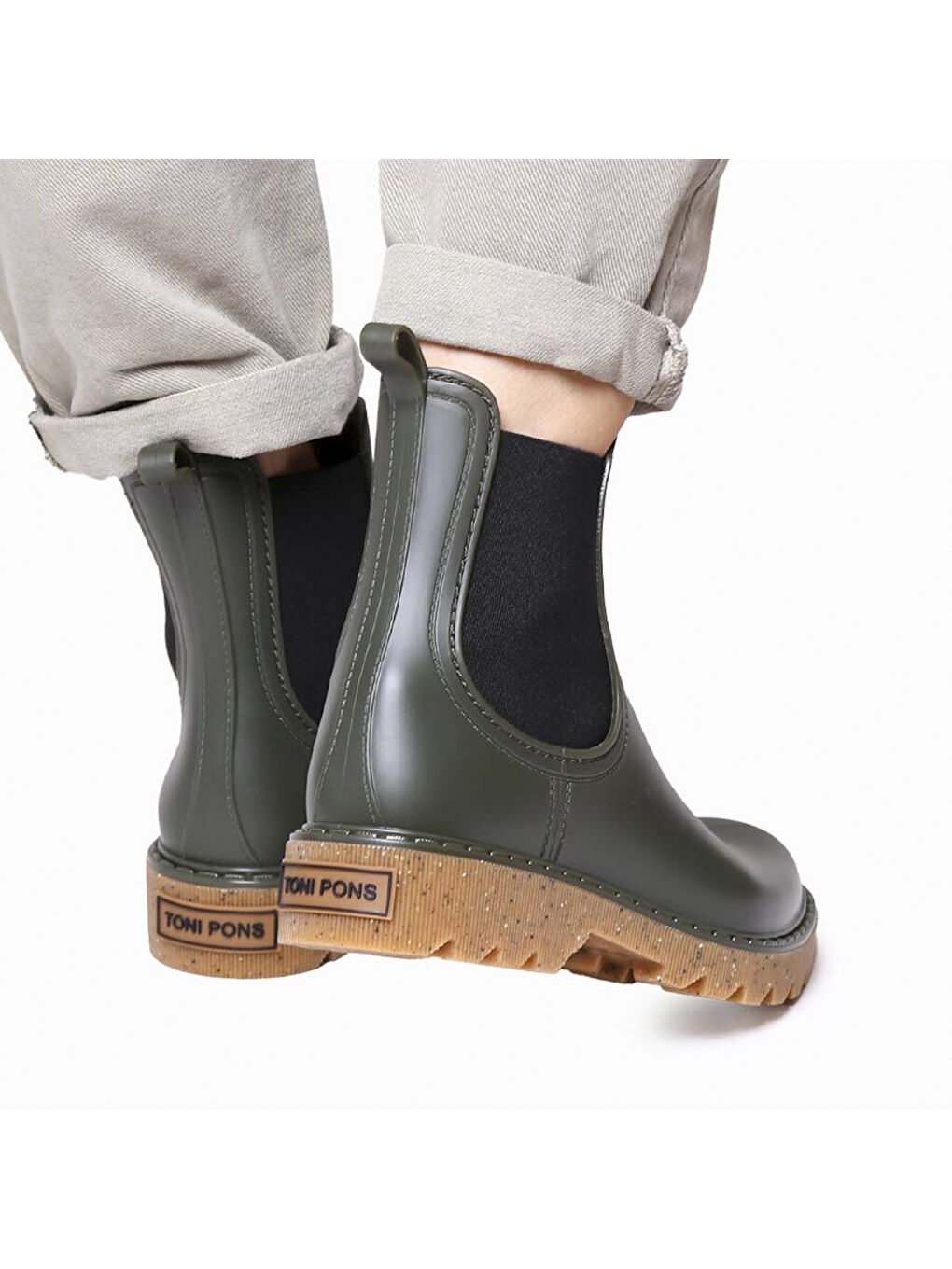 Haki Kadın Bot (Yağmur ) Cali Rain Ankle boot in Khaki (Caqui)-3