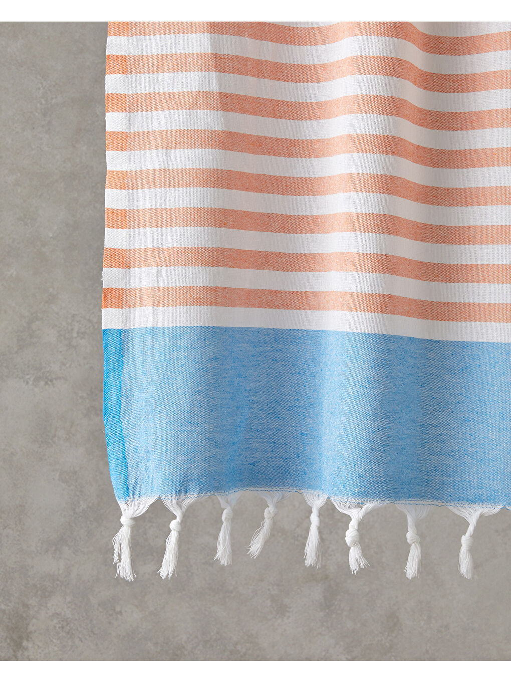Candy Rejenere Çizgili Peştamal 90x150 cm Turuncu-Açık Mavi-1