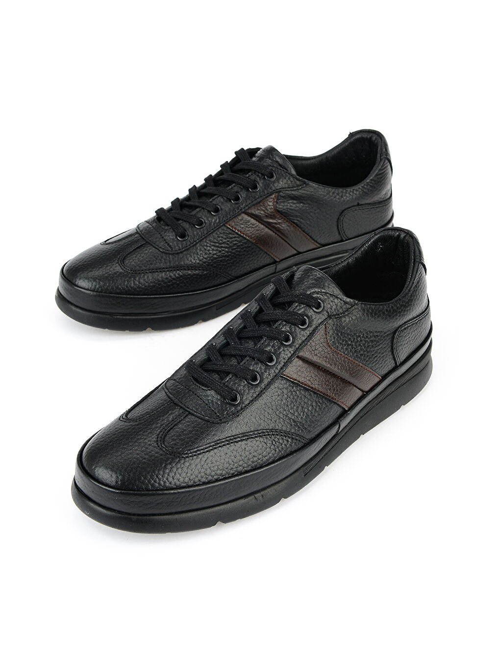 Erkek Hakiki Deri Sneaker 1611002Z650 Siyah-4