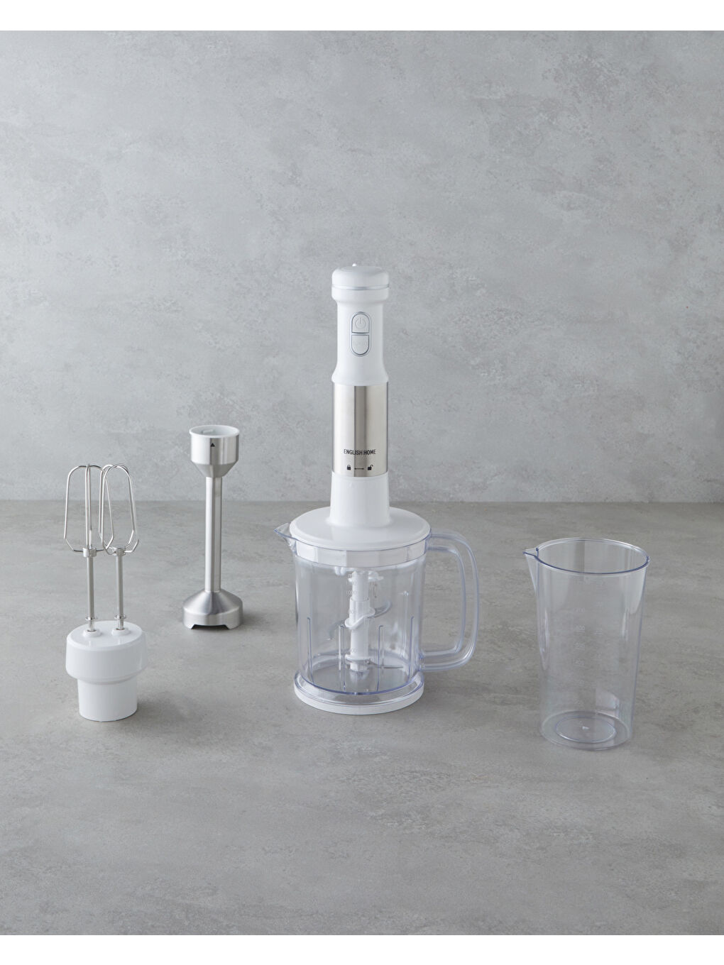 MBS 3010 4 Bıçaklı Mini Blender Seti 1500W Beyaz-Krom