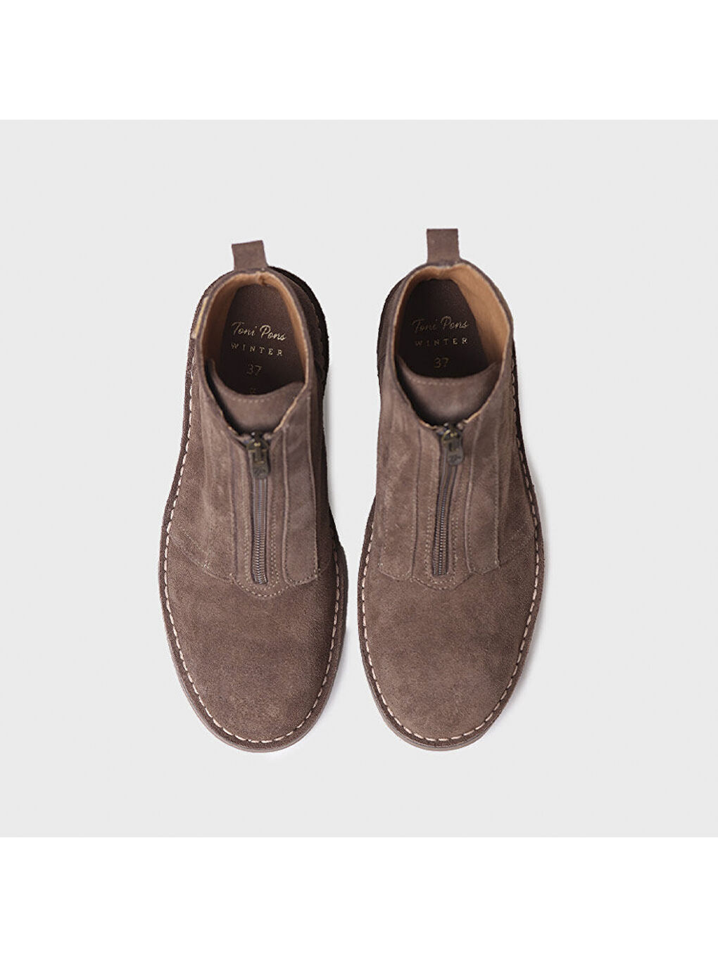 Kahverengi Kadın Bot INDIA-SY Ankle boot in Suede in Taupe-2