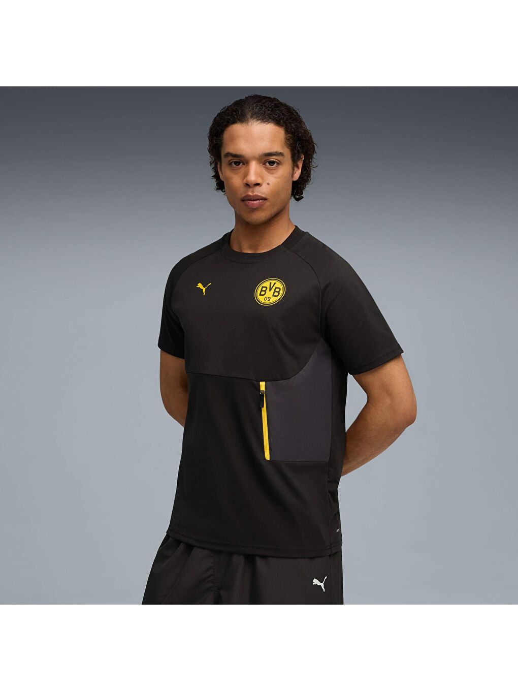 Siyah BORUSSIA Dortmund PUMATECH Erkek Cepli Tişört-4