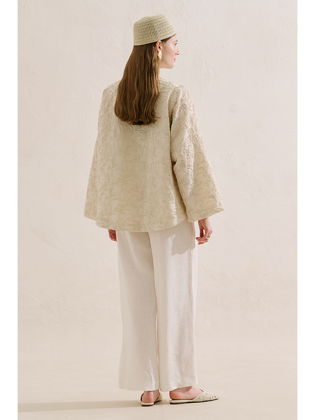 Premıum Nakışlı Kimono Ekru-10
