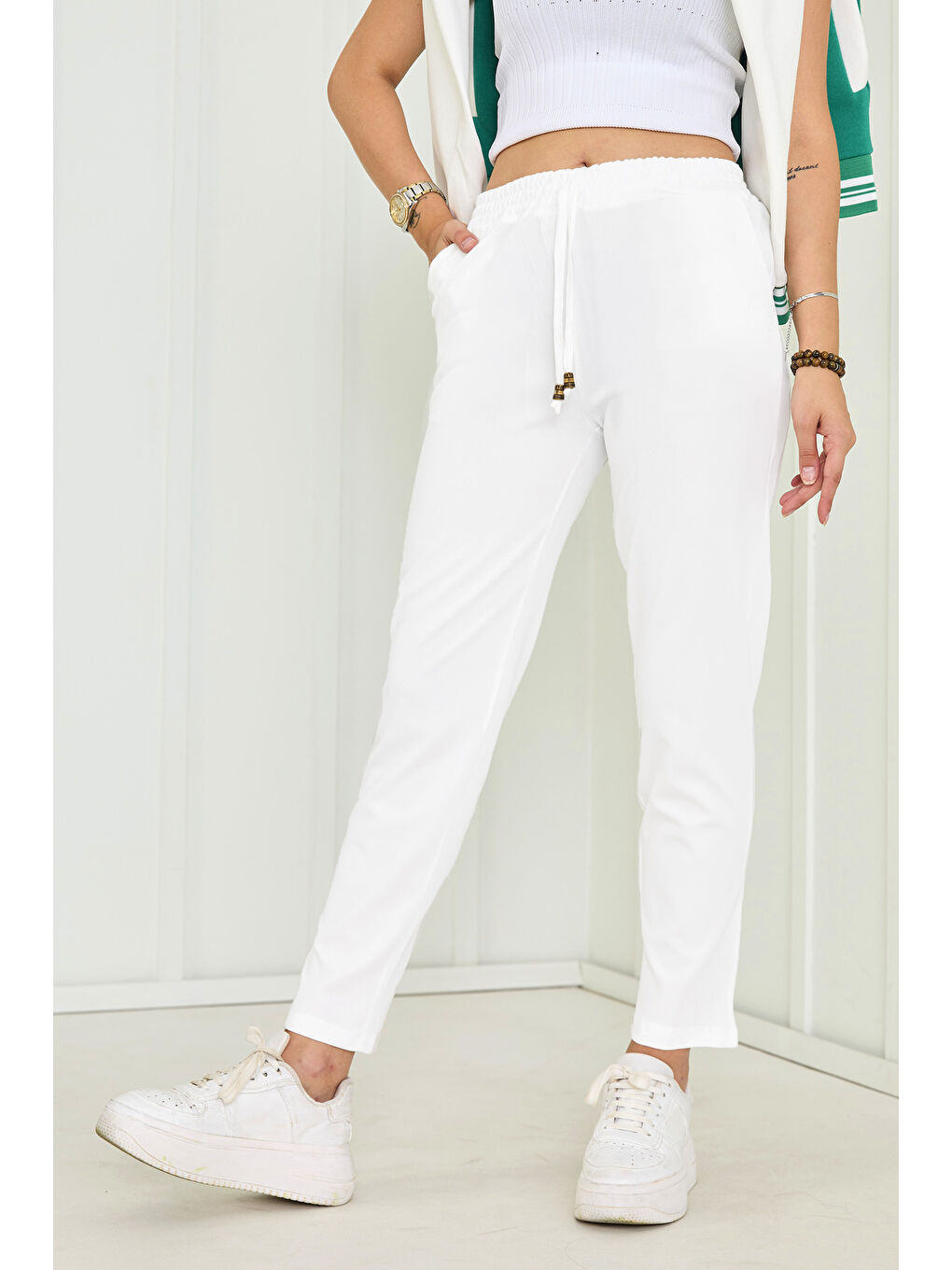 Havuç Pantolon Beyaz - 27076