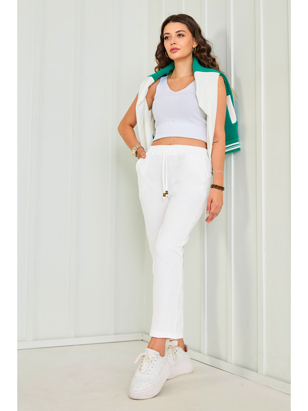 Havuç Pantolon Beyaz - 27076-2