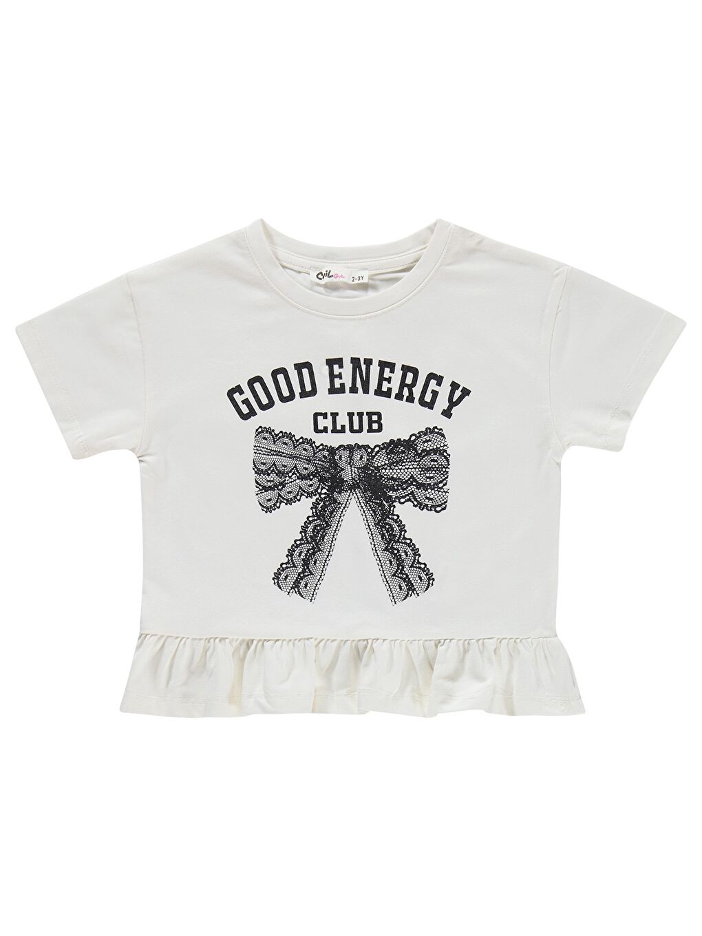 Girls Good Energy Clup Baskılı 2-5 Yaş Takım - Ekru 2-3 Yaş-3