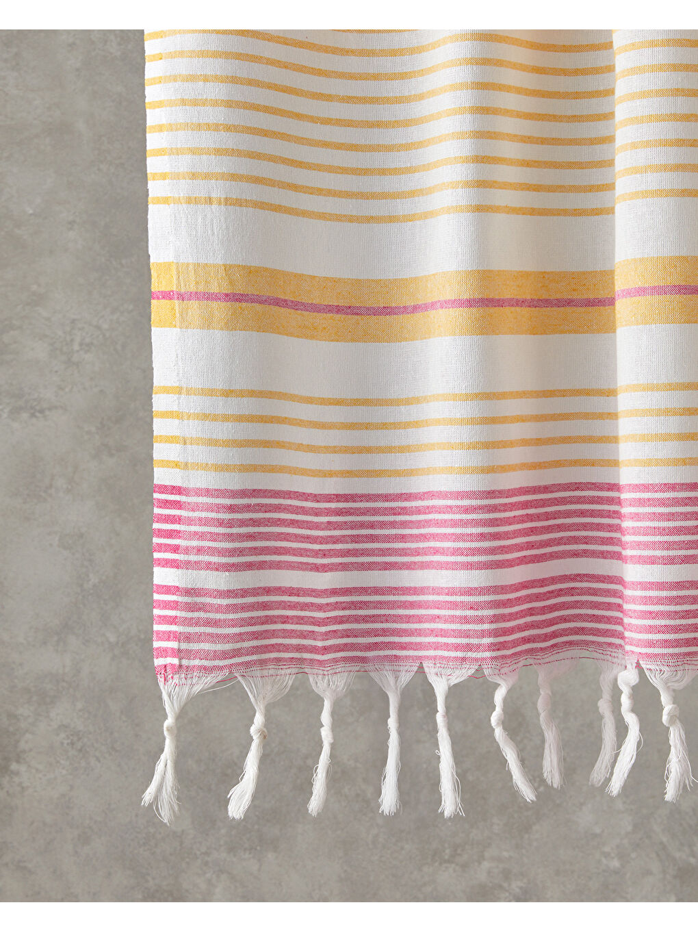 River Rejenere Çizgili Peştamal 90x150 cm Sarı-Fuşya-1