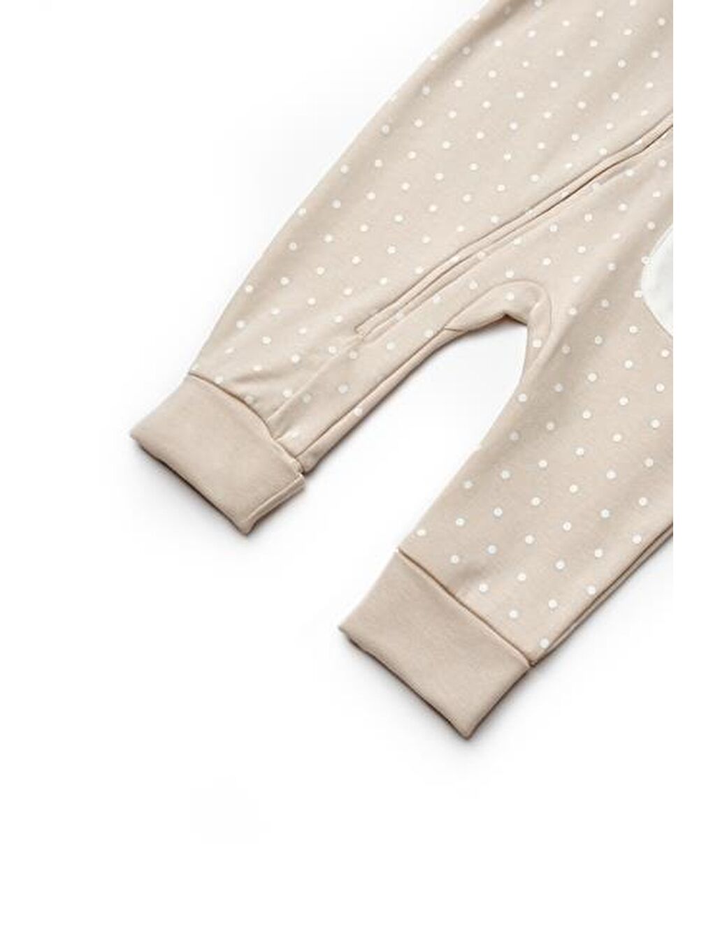 Ekru Bebek Fermuarlı Tulum, %100 Organik Pamuk, Bebek ve Yenidoğan Serisi - CSY8109-4