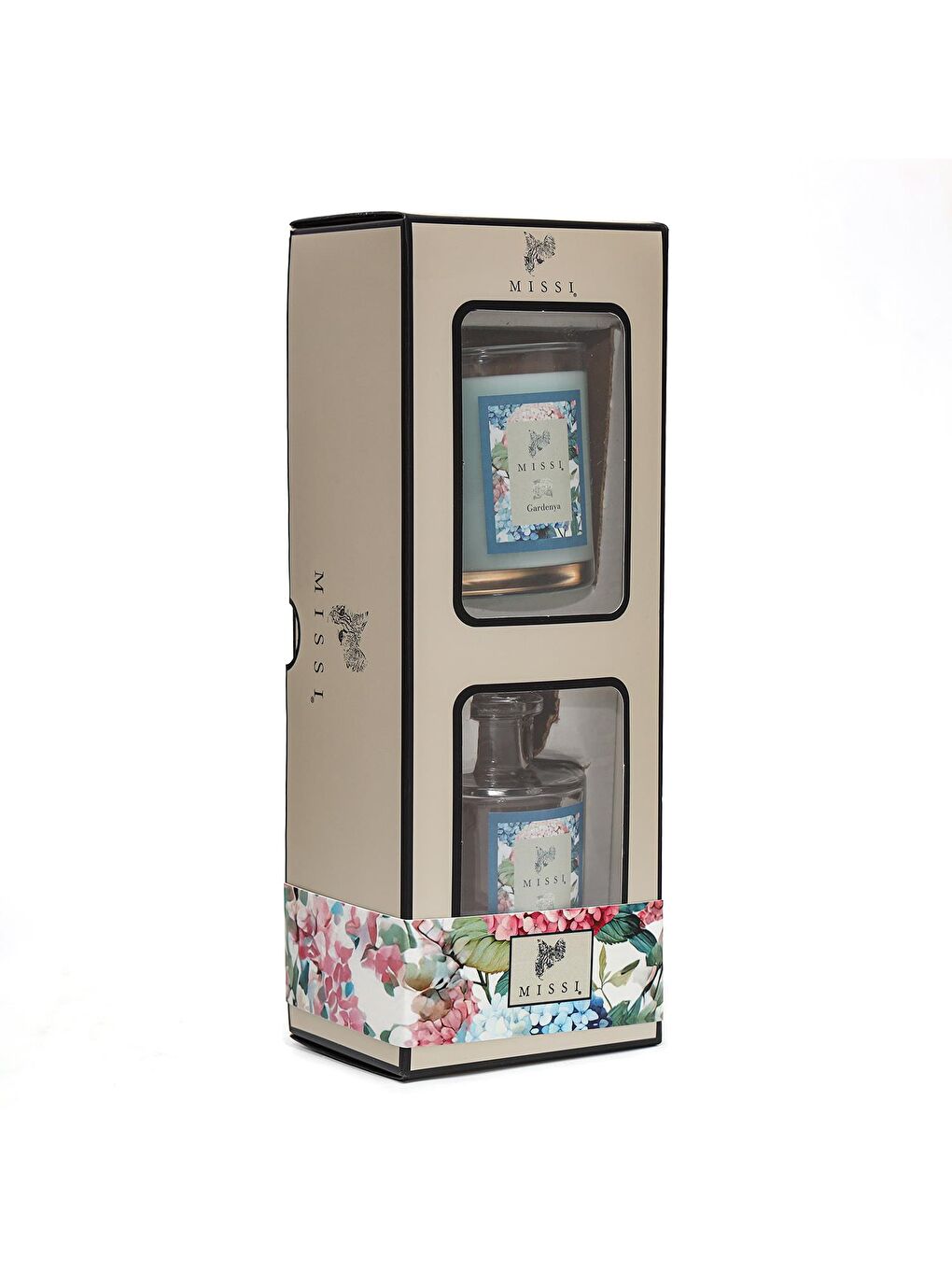 Mavi Gardenya Oda Kokusu ve Vegan Mum Hediye Seti-1