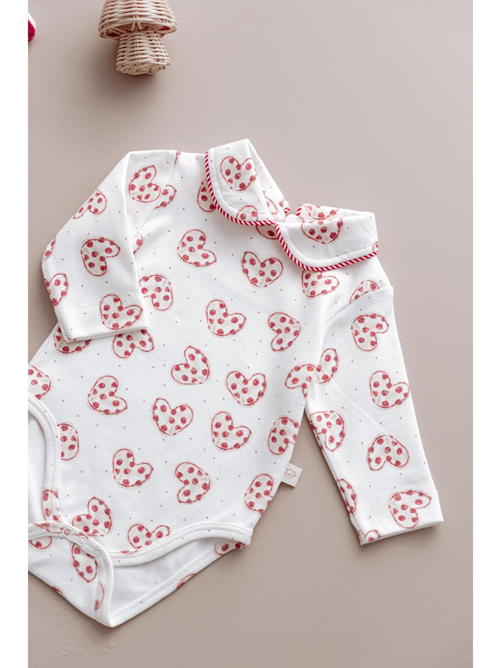 Beyaz Puffy Sleep Kalp Kurabiye Serisi Body Tayt Takım-3