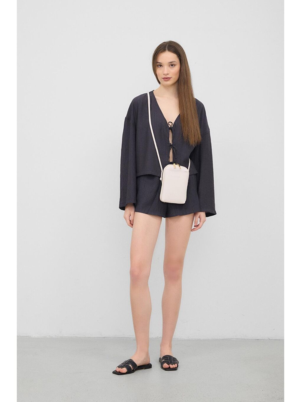 Ekru Vux Çapraz Çanta Krem-2