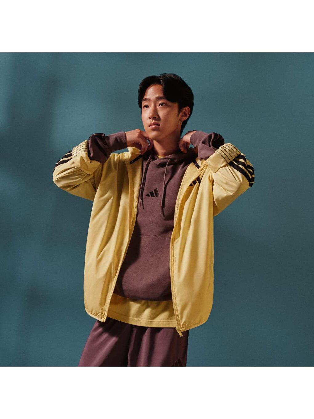 3 Stripes Wb Erkek Bej Kapüşonlu Ceket-4