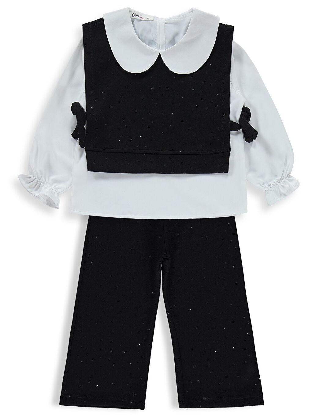 Girls Yakalı 2-5 Yaş Takım - Siyah