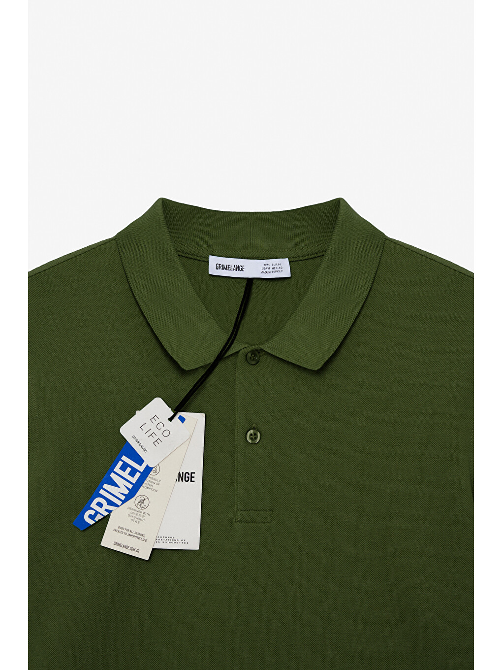 Haki SKYLOOM Erkek %100 Pamuk Kısa Kollu Regular Fit HAKİ Polo Yaka T-shirt-1