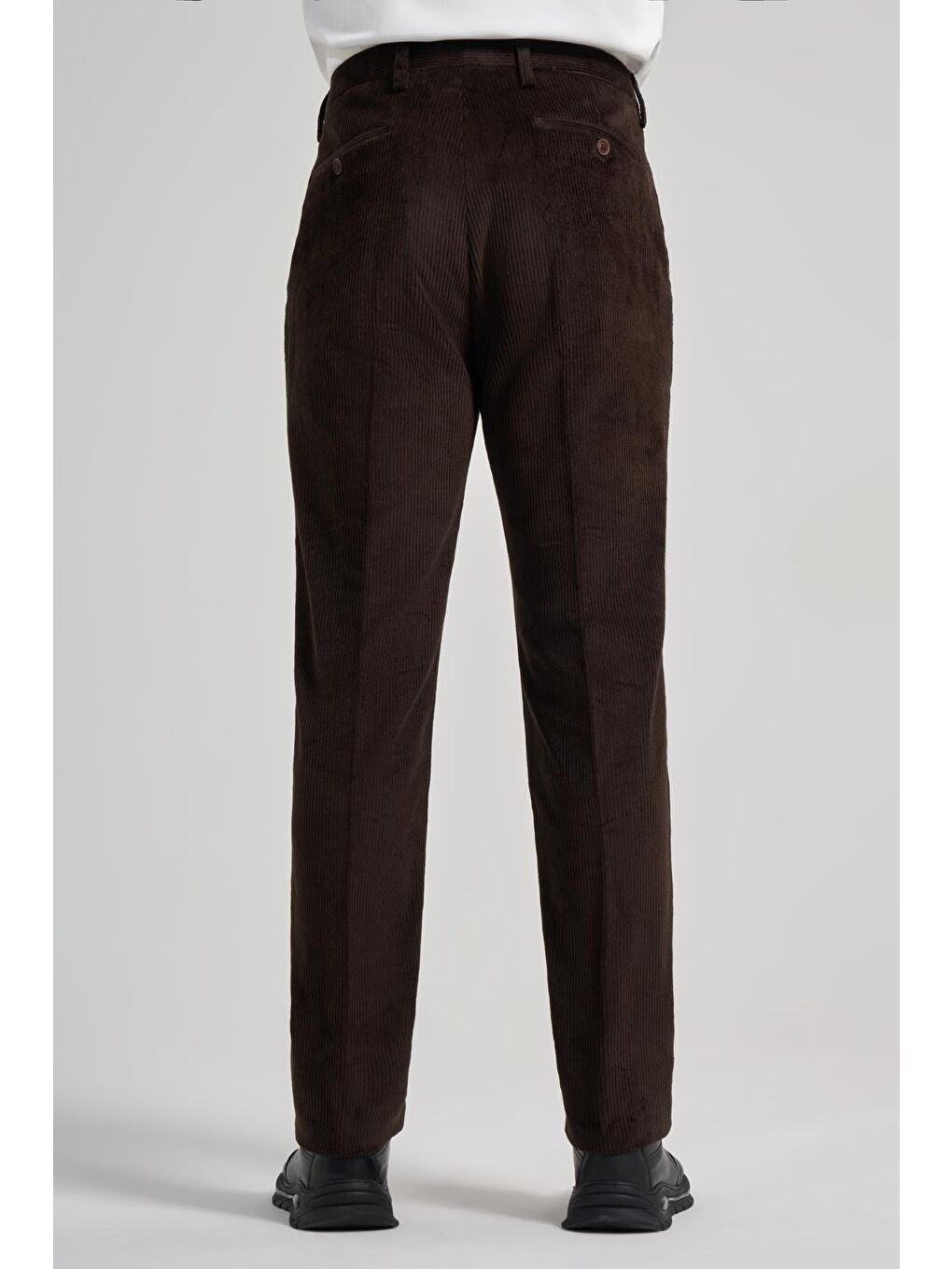 Koyu Kahverengi Pamuklu Yandan Cepli Comfort Fit Kadife Erkek Pantolon 1003245160-4
