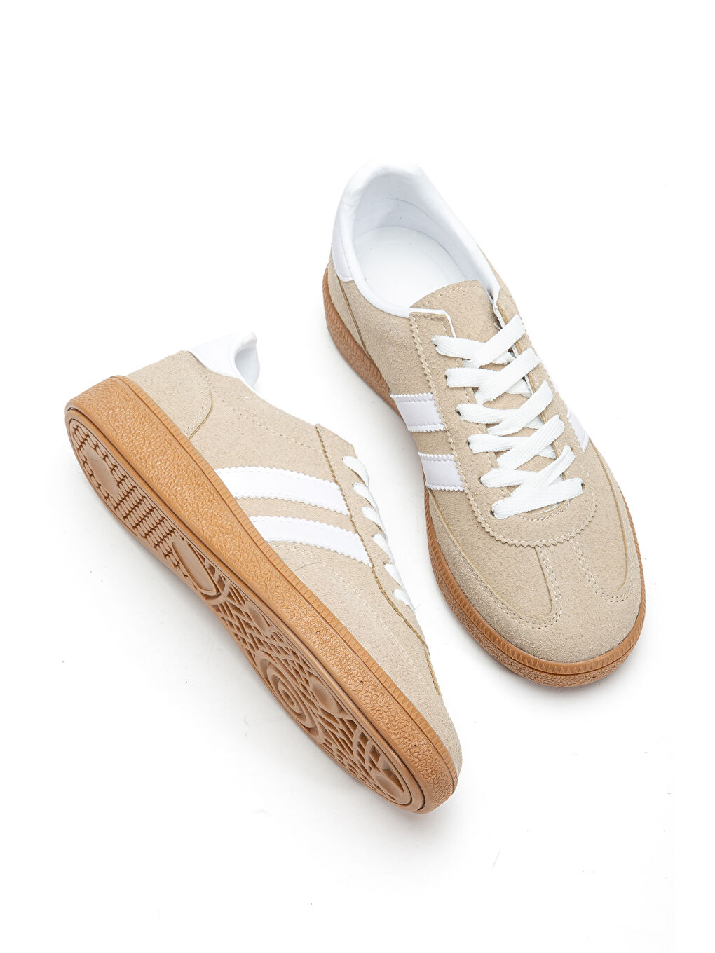 Bej Kate Günlük Ortopedik Kadın Sneaker Spor Ayakkabı-2