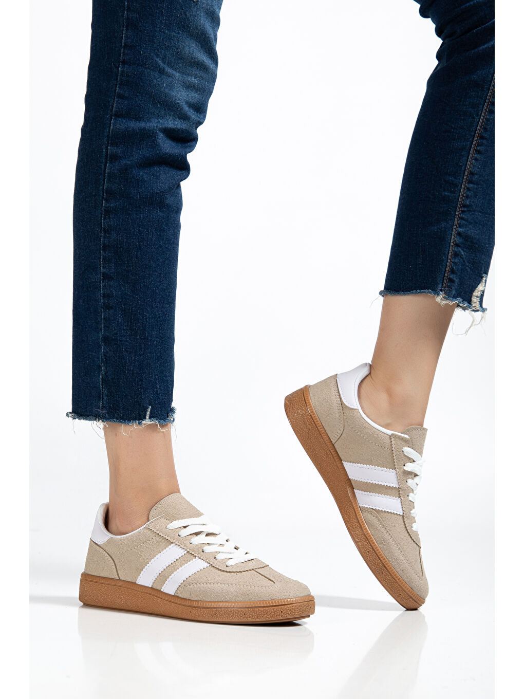 Bej Kate Günlük Ortopedik Kadın Sneaker Spor Ayakkabı-4