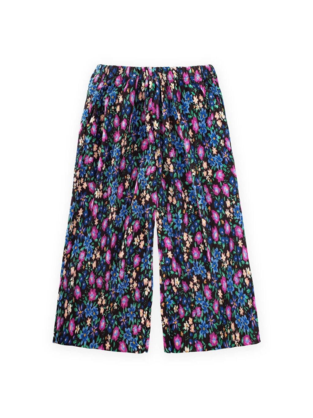 Mor Piliseli Dökümlü Pantolon 3-10 Yaş Çiçek Desen-1