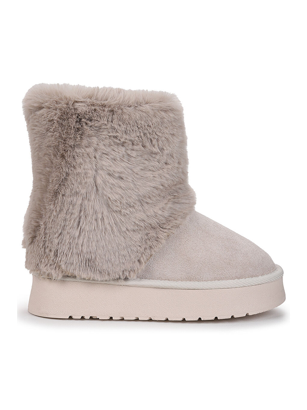 Bej Nera Kürklü Kız Çocuk Süet Bot Ayakkabı-2