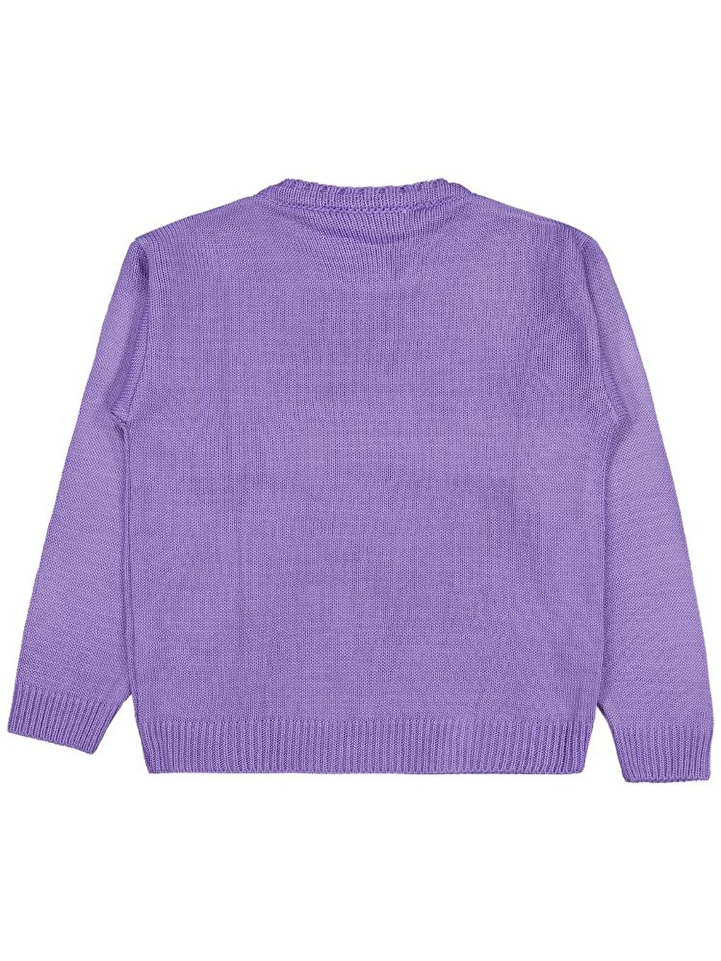 Mor Girls Büyük Çiçek Desenli 6-9 Yaş Kazak - Lila 8-9 Yaş-1