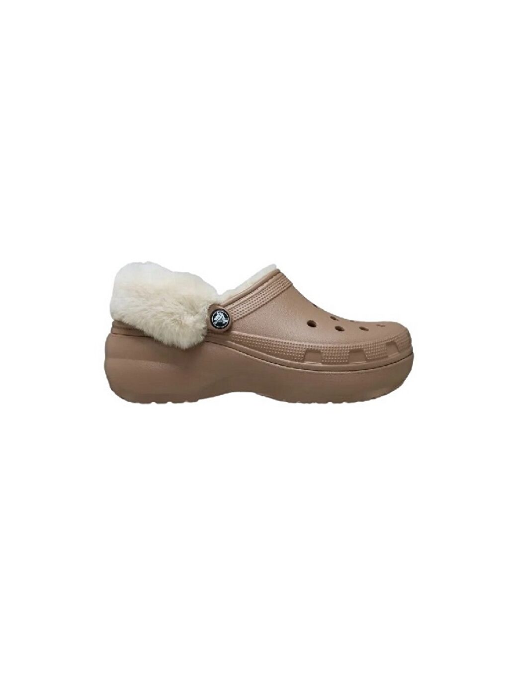 Kahverengi Classic Platform Fuzz Lined Clog Kadın Terlik 212854