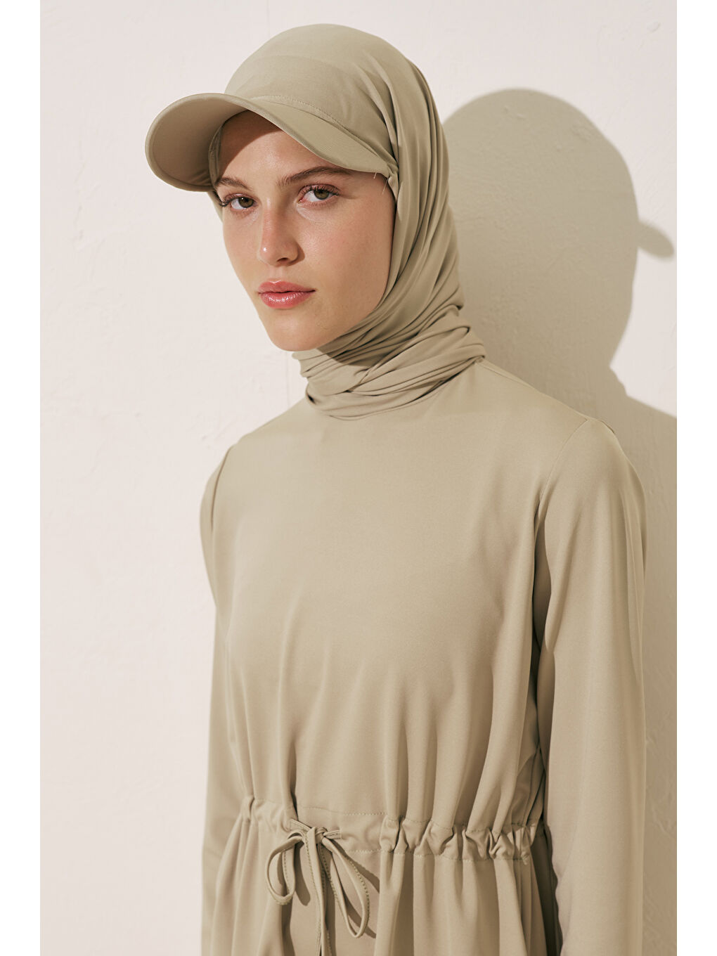 Cap Şapkalı Mayo Şal Yeşil-1