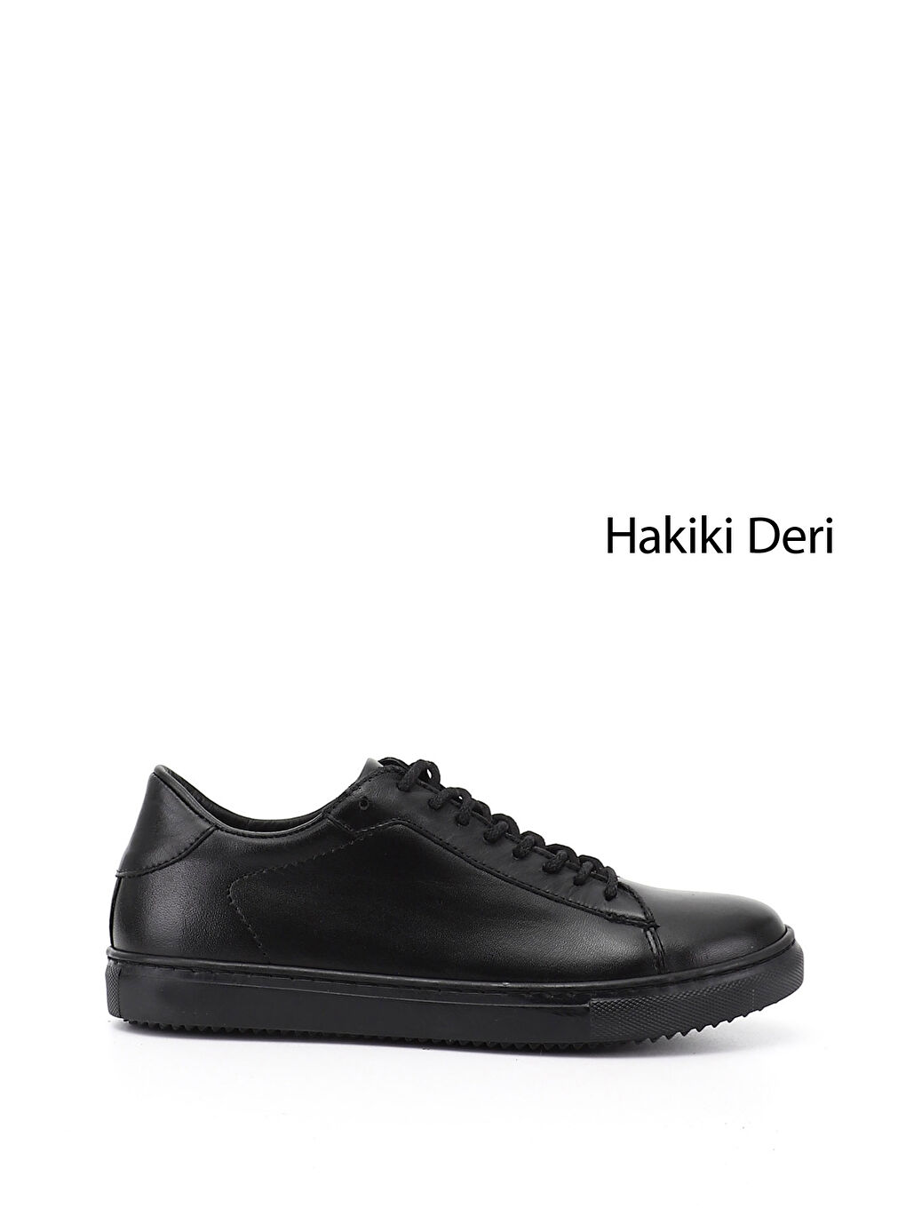 Siyah Kadın SİYAH Bağcıklı Termo Taban Hakiki Deri Sneaker