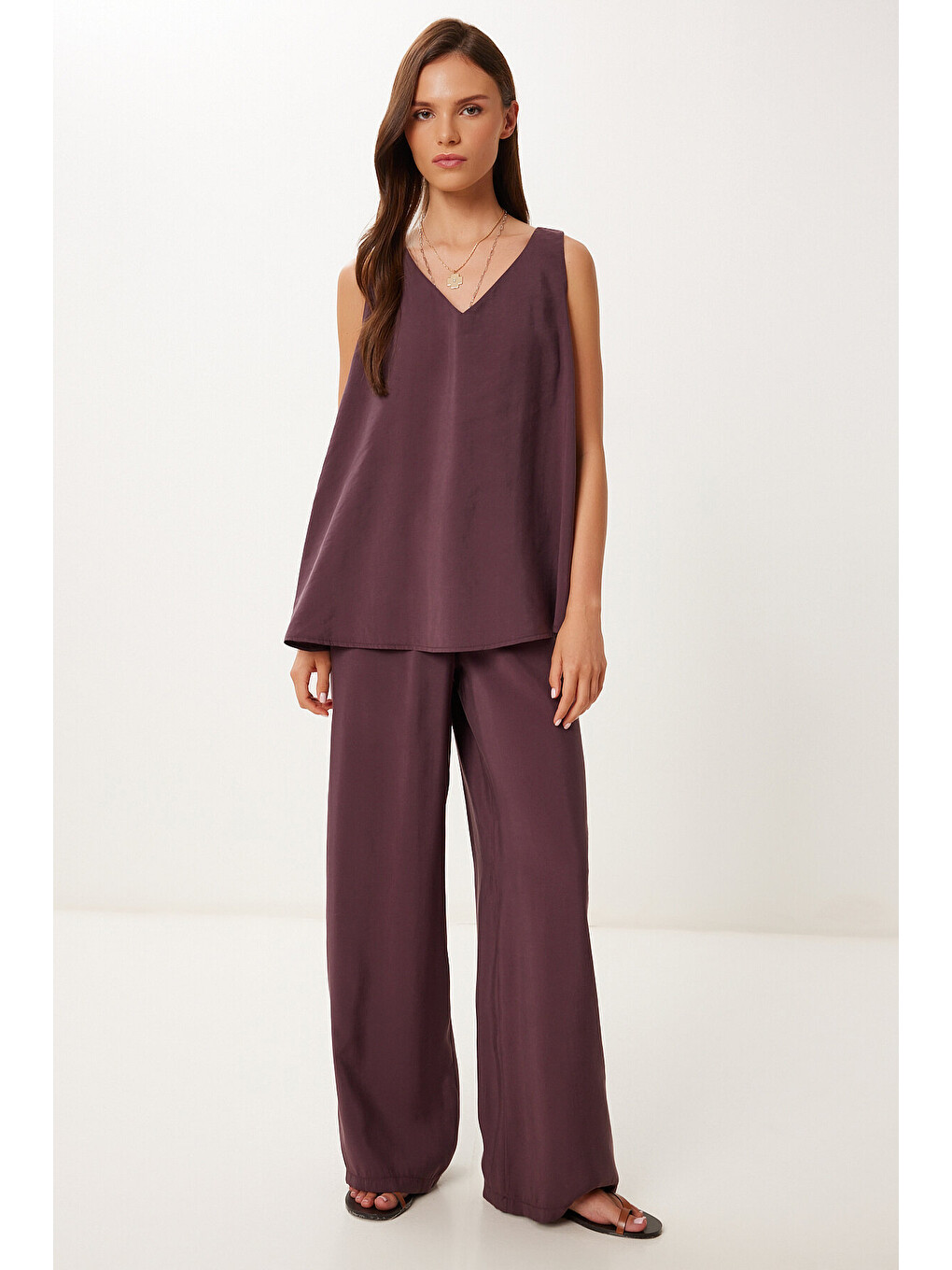 Mürdüm Modal Bluz Pantolon Takım MÜRDÜM LMC0059