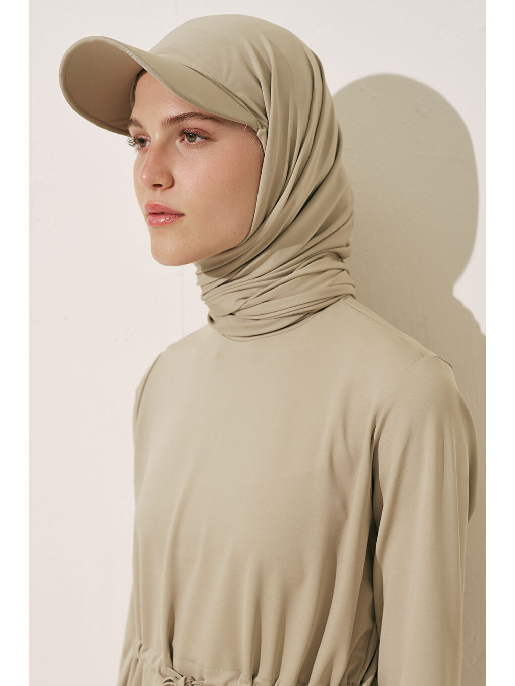 Cap Şapkalı Mayo Şal Yeşil-2