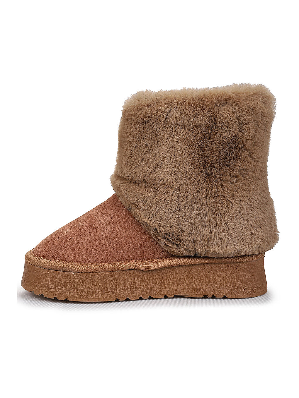 Kahverengi Nera Kürklü Kız Çocuk Süet Bot Ayakkabı-3